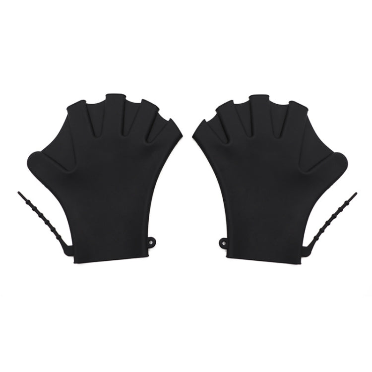 Silicone Swimming Gloves Paddle Palm Adjustable Fins, Size: L