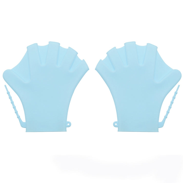 Silicone Swimming Gloves Paddle Palm Adjustable Fins, Size: L