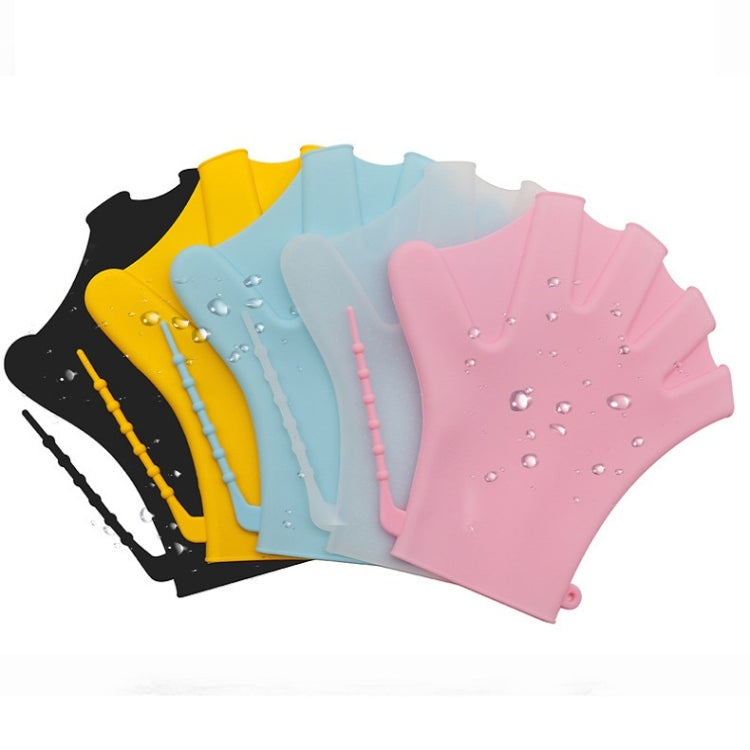 Silicone Swimming Gloves Paddle Palm Adjustable Fins, Size: L