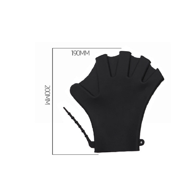 Silicone Swimming Gloves Paddle Palm Adjustable Fins, Size: L