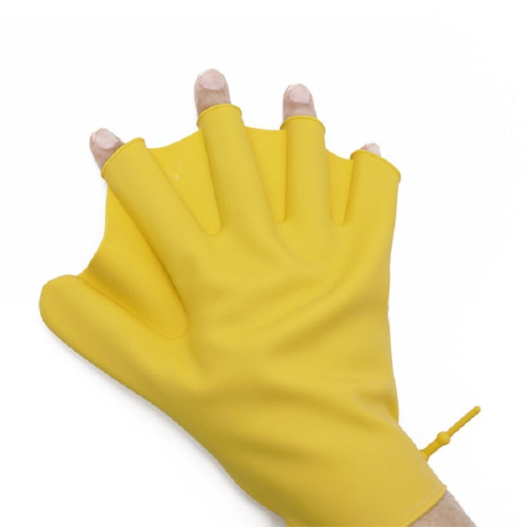 Silicone Swimming Gloves Paddle Palm Adjustable Fins, Size: L