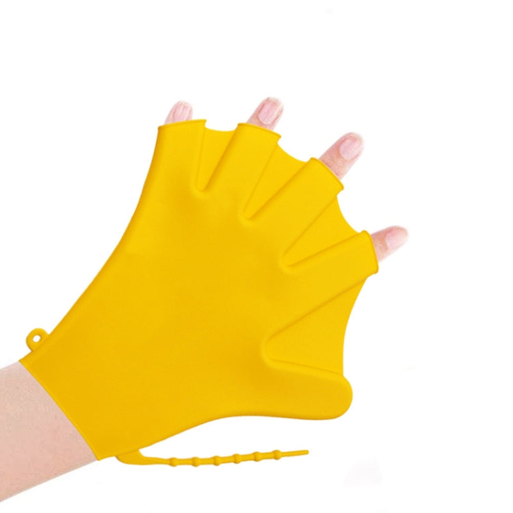Silicone Swimming Gloves Paddle Palm Adjustable Fins, Size: L