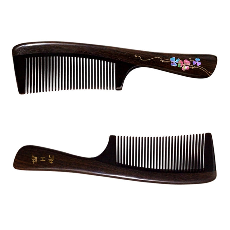 Clover Long Handle Sandalwood Comb Classical Craft Comb,Package: Gift Box