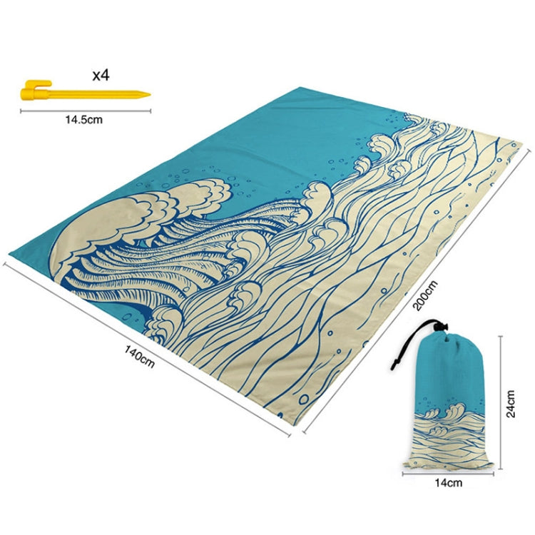 C023 Outdoor Seaside Beach Mat Lightweight Sandproof Waterproof Picnic Mat(140x200cm)