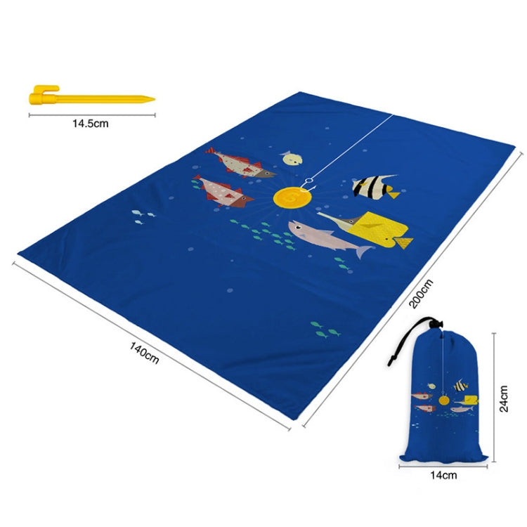 C011 Lightweight Thickened Waterproof Beach Mat Sandproof Outdoor Picnic Mat(140*x200cm)