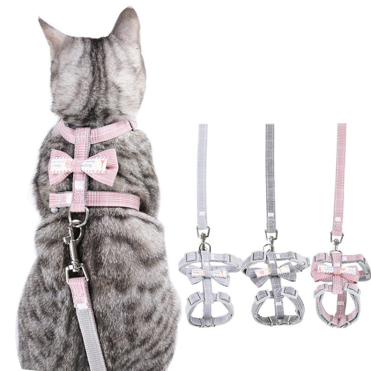2 PCS Bow-knot Anti-breakaway Adjustable Cat Leash