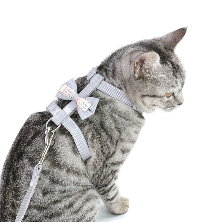 2 PCS Bow-knot Anti-breakaway Adjustable Cat Leash