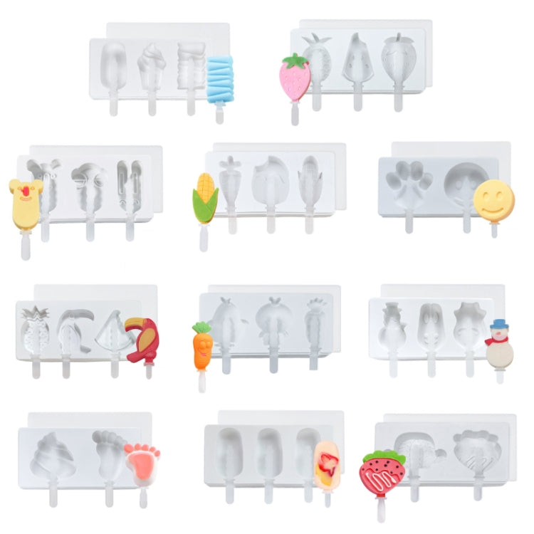 Home Cartoon DIY Ice Cream Silicone Mold With Lid