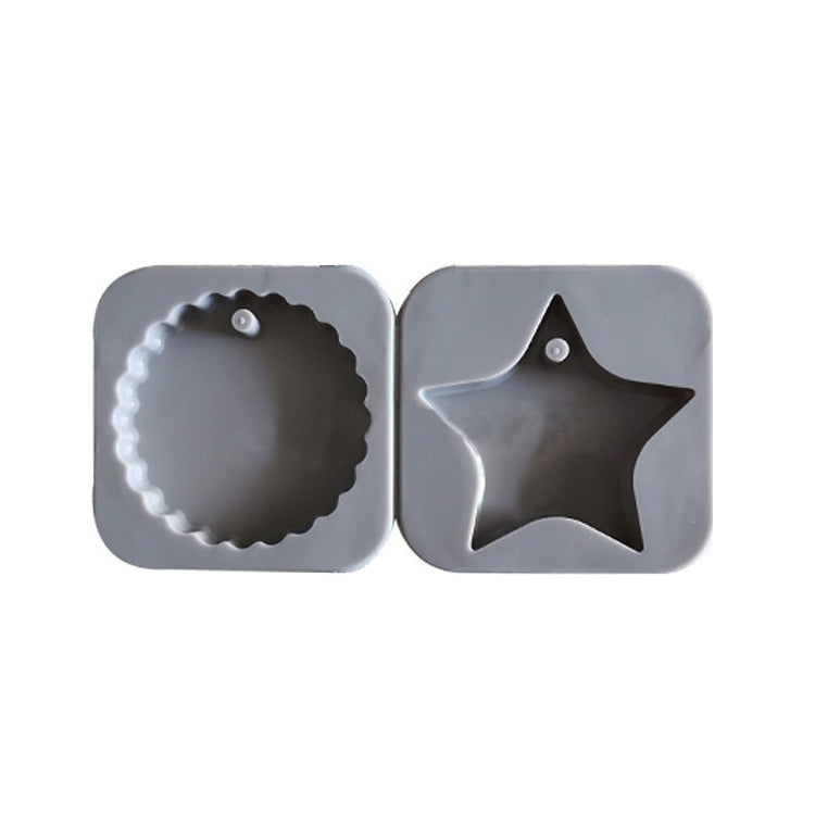 2 PCS DIY Handmade Aromatherapy Gypsum Wax Sheet Silicone Mold, Specification: Lace Circle&Pentagram