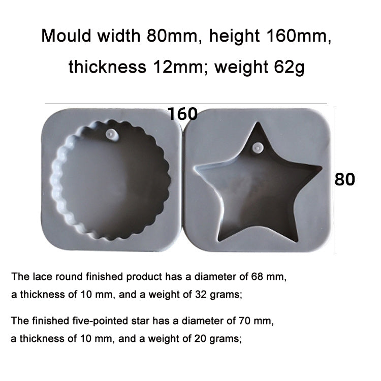 2 PCS DIY Handmade Aromatherapy Gypsum Wax Sheet Silicone Mold, Specification: Lace Circle&Pentagram