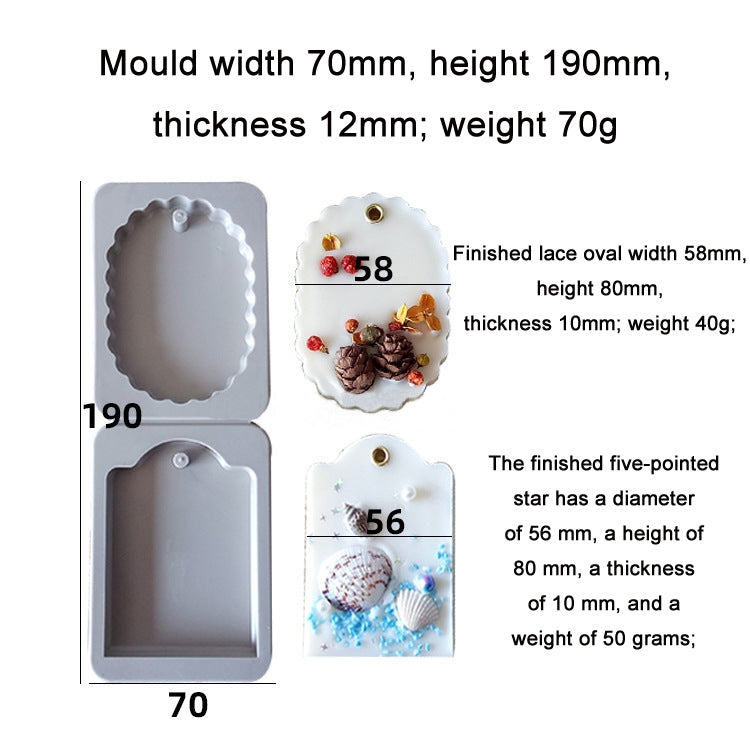 2 PCS DIY Handmade Aromatherapy Gypsum Wax Sheet Silicone Mold, Specification: Lace Ellipse&Castle