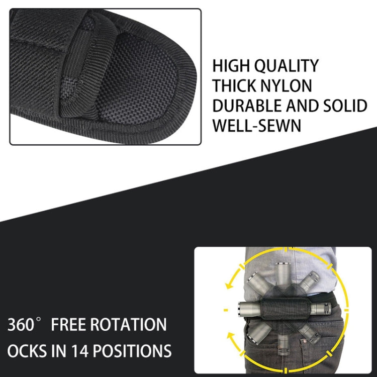 H-133 Outdoor 360 Degree Rotation Nylon Flashlights Sleeve Waist Bag