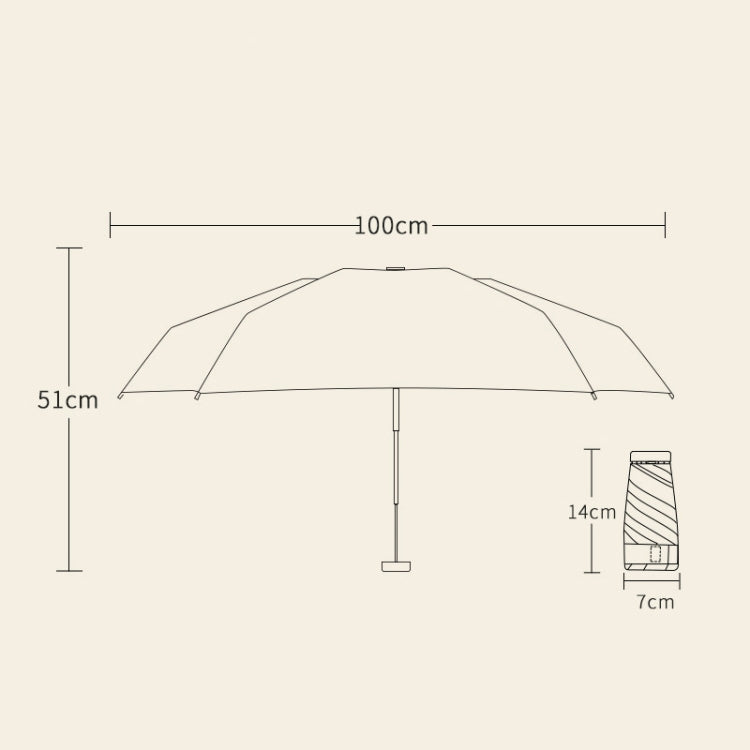 Six Bone Lightweight Sunscreen Umbrella Small Fresh Folding UV Protection Umbrella, Color: Outer Flower Rose