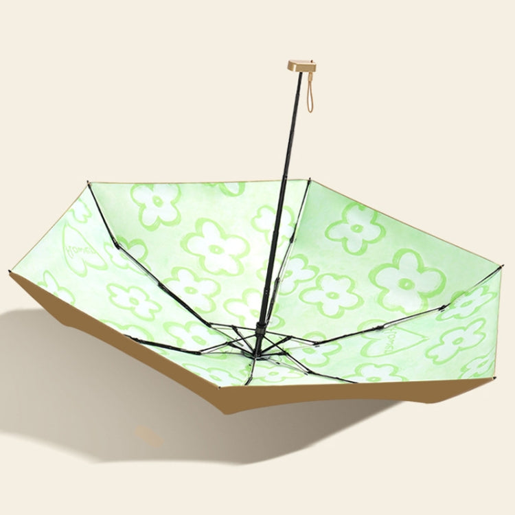 Six Bone Lightweight Sunscreen Umbrella Small Fresh Folding UV Protection Umbrella, Color: Inner Flower Chickweed