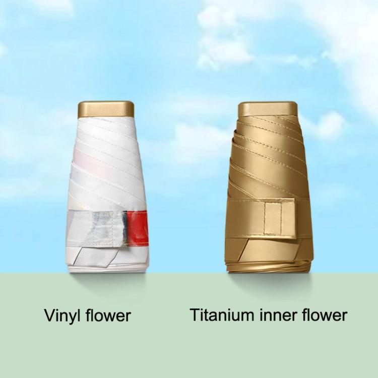 Six Bone Lightweight Sunscreen Umbrella Small Fresh Folding UV Protection Umbrella, Color: Inner Flower Chickweed