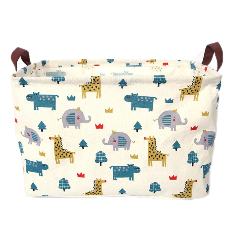 3 PCS Cotton And Linen Desktop Sundries Storage Box With Handle, Size: 38x26cm