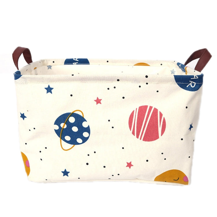 3 PCS Cotton And Linen Desktop Sundries Storage Box With Handle, Size: 38x26cm
