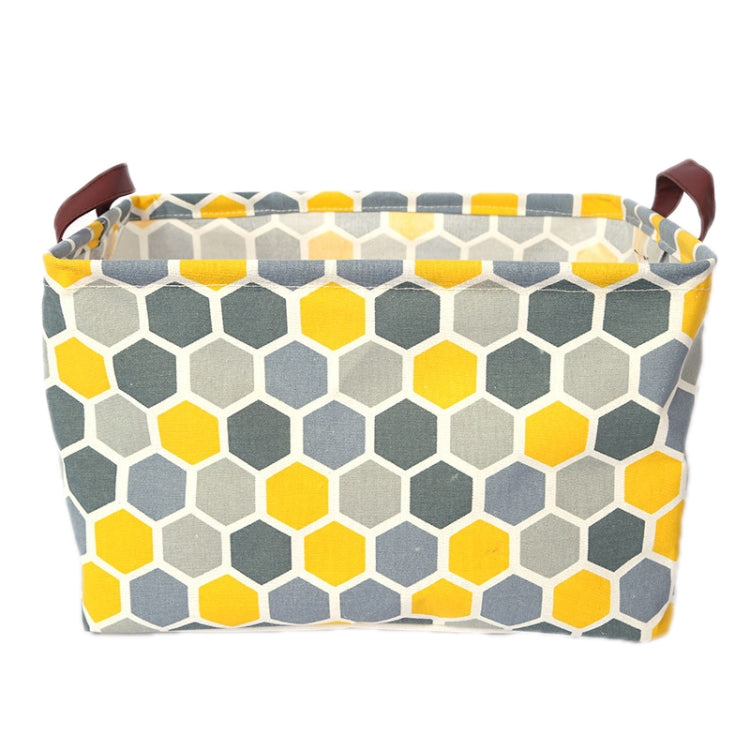 3 PCS Cotton And Linen Desktop Sundries Storage Box With Handle, Size: 38x26cm