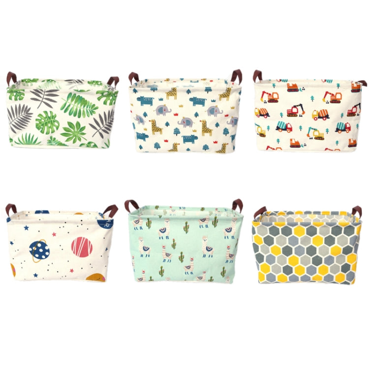3 PCS Cotton And Linen Desktop Sundries Storage Box With Handle, Size: 38x26cm