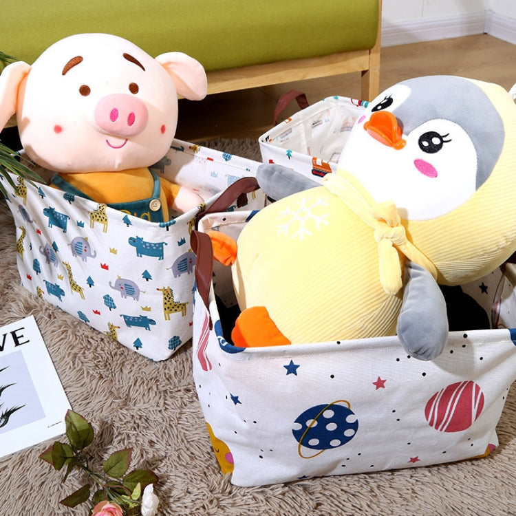 3 PCS Cotton And Linen Desktop Sundries Storage Box With Handle, Size: 38x26cm
