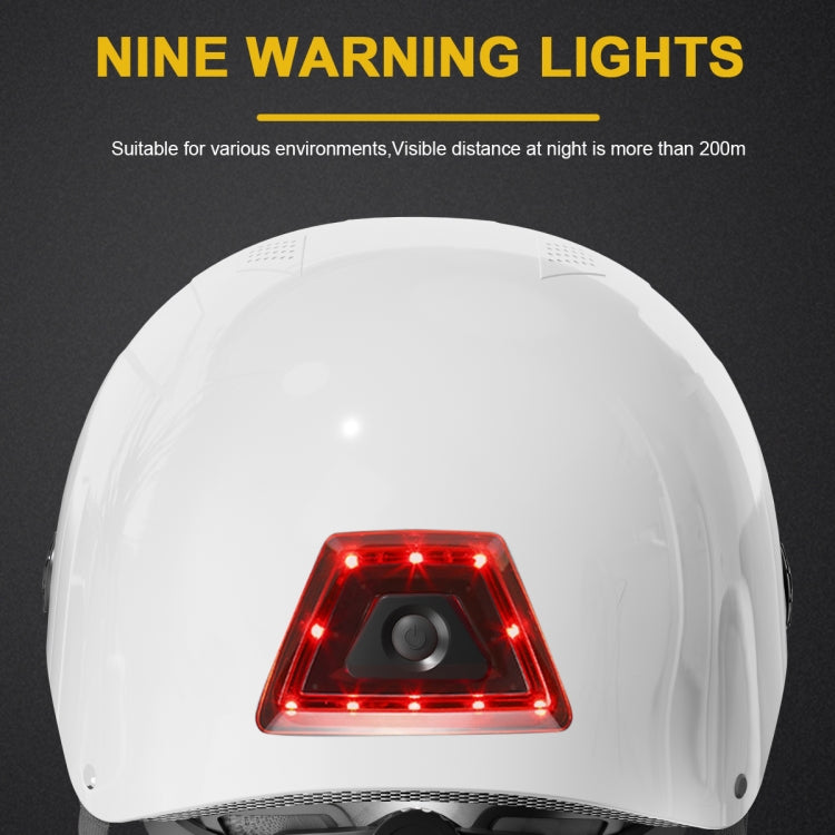 1080P HD Video Smart Helmet, Function: Recorder+Bluetooth Call+Tail Warning Light(White)