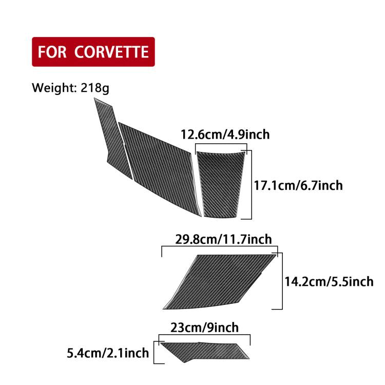 For Chevrolet Corvette C8 5pcs /Set Engine Under-Mount Stickers - Black