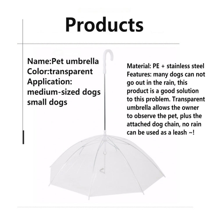 Transparent Towing Umbrella For Pets To Go Out(Transparent)