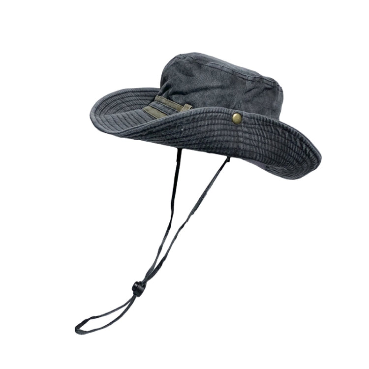 Washed and Distressed Big Brim Fisherman Hat Foldable Sun Hat