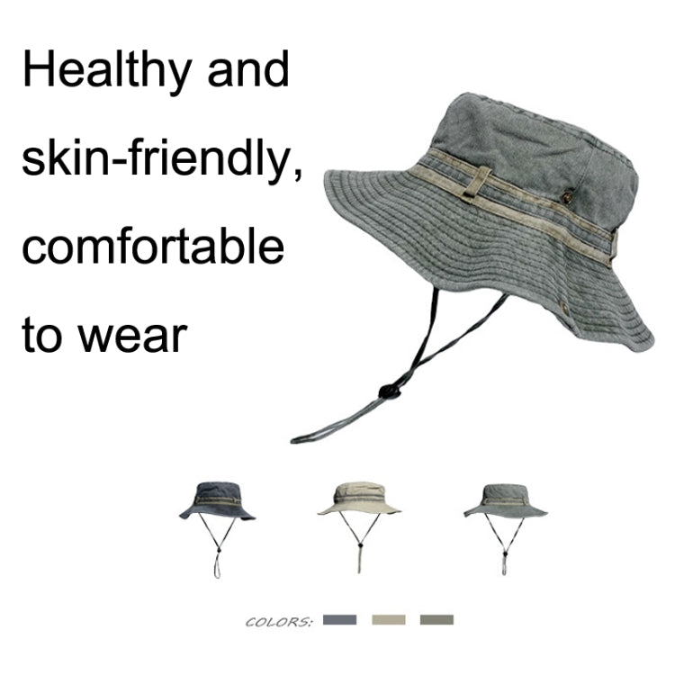Washed and Distressed Big Brim Fisherman Hat Foldable Sun Hat