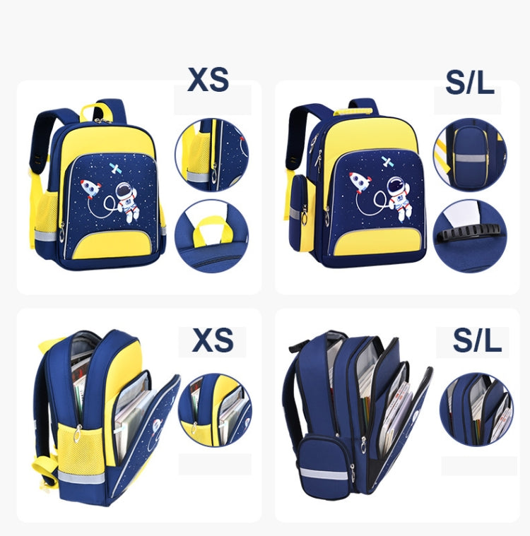 6623 Cartoon Load-reducing Children Schoolbag with Reflective Strips, Size: S (Royal Blue)