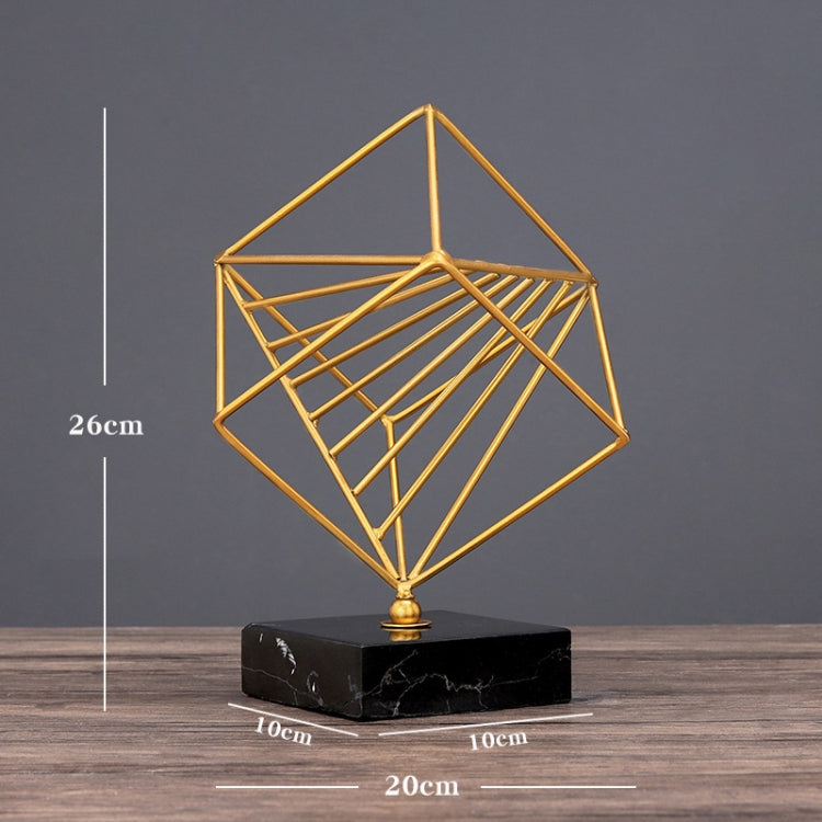 BJ348 3D Geometric Shape Wrought Iron Ornaments, Size: S (Happy Cube)