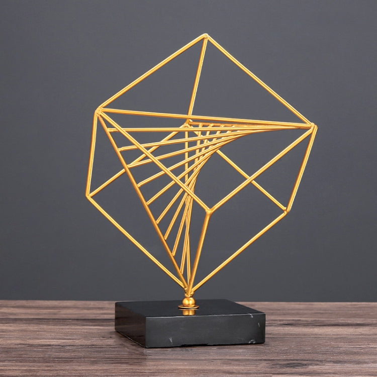 BJ348 3D Geometric Shape Wrought Iron Ornaments, Size: L (Happy Cube)