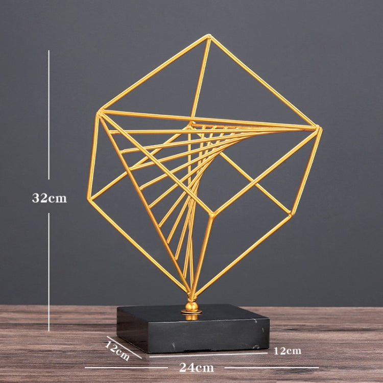 BJ348 3D Geometric Shape Wrought Iron Ornaments, Size: L (Happy Cube)