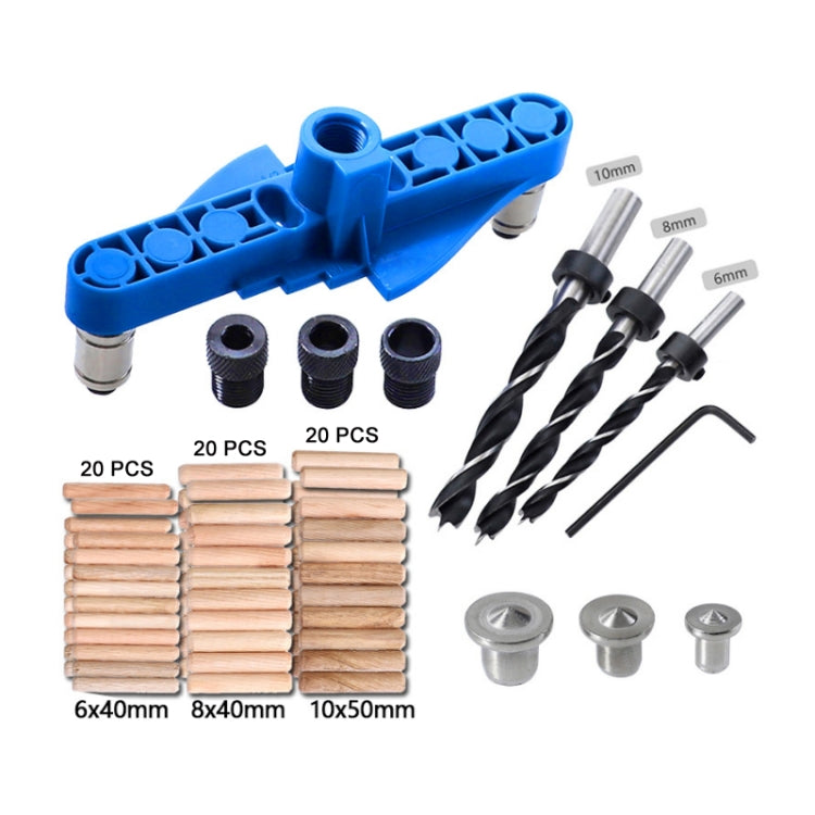 DIY Woodworking Hole Locator Self-Centering Marker, Model: Blue Drill Bit+60 Wood Tips+Top