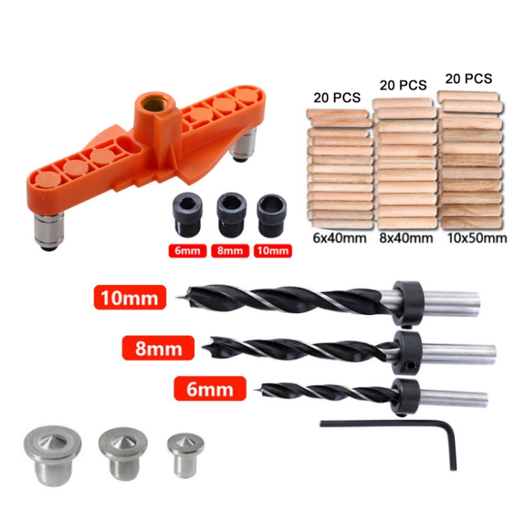 DIY Woodworking Hole Locator Self-Centering Marker, Model: Orange Drill Bit+60 Wood Tips+Top