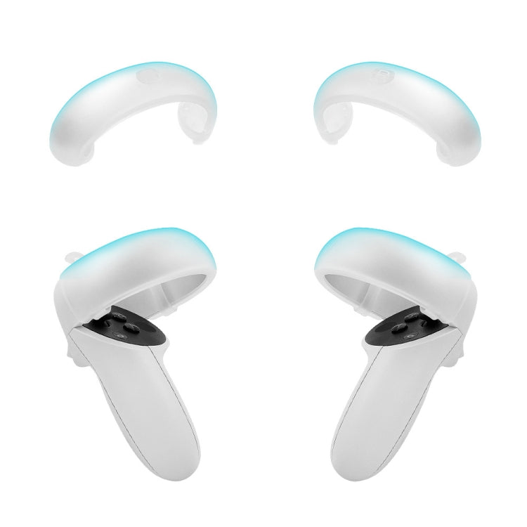 1 Pair  Controller Grip Anti-collision Silicone Ring for Oculus Quest2(Transparent)