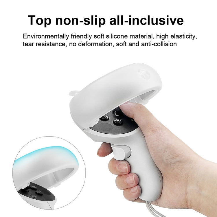 1 Pair  Controller Grip Anti-collision Silicone Ring for Oculus Quest2(Transparent)
