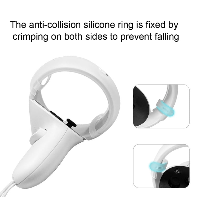 1 Pair  Controller Grip Anti-collision Silicone Ring for Oculus Quest2(Transparent)
