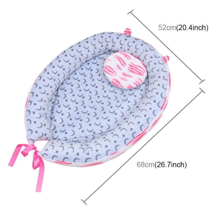 Baby Nest Bed Crib Portable Removable And Washable Cartoon Crib Travel Bed With A Pillow For Children Infant Kids Cotton Cradle