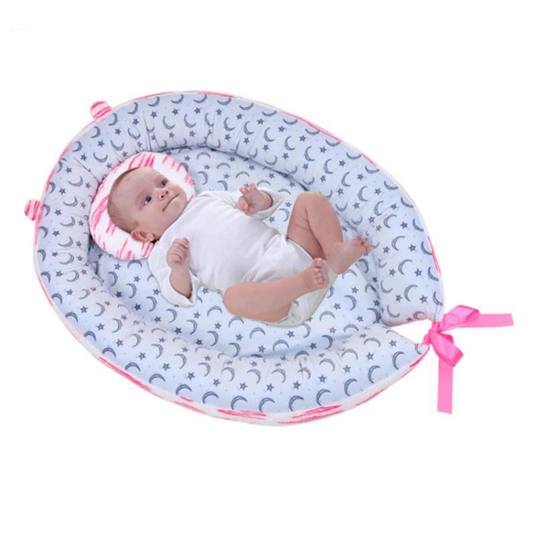 Baby Nest Bed Crib Portable Removable And Washable Cartoon Crib Travel Bed With A Pillow For Children Infant Kids Cotton Cradle