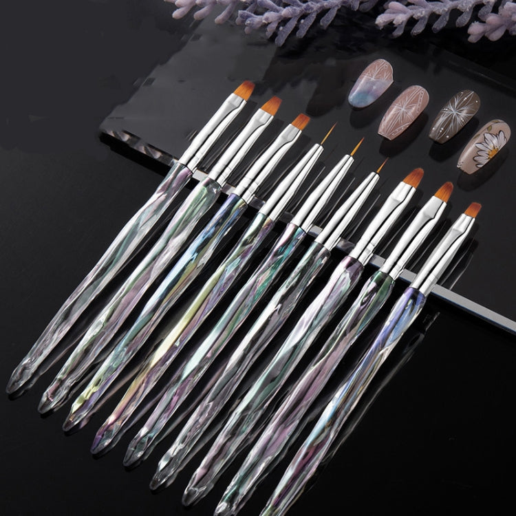 2 PCS Aurora Ice Transparent Nail Drawing Pen Light Therapy Paint Pen Flat Phototherapy Pen