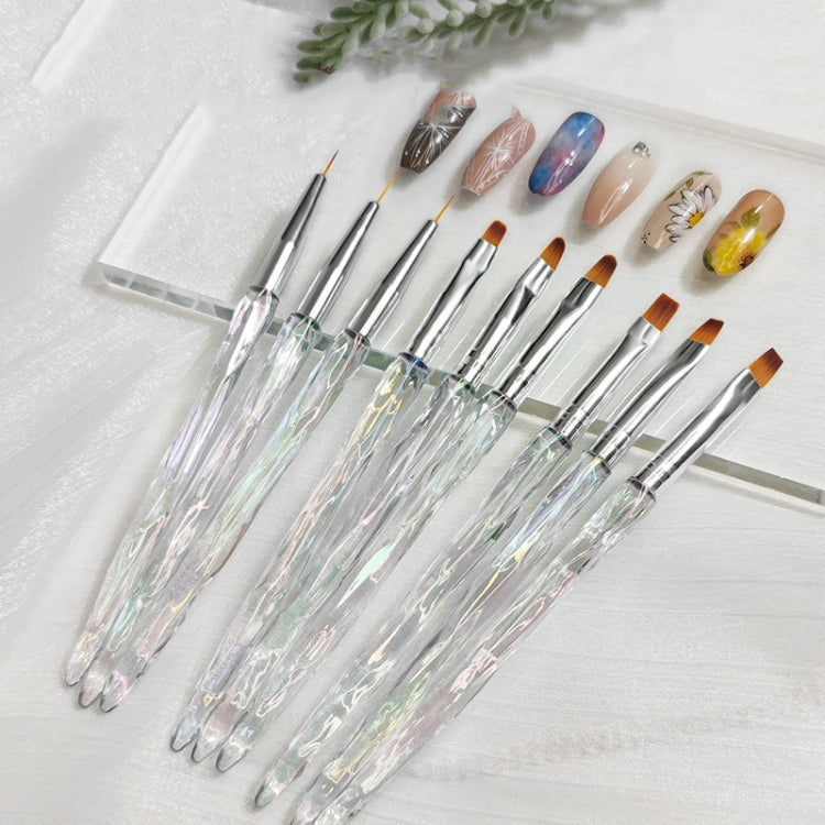 2 PCS Aurora Ice Transparent Nail Drawing Pen Light Therapy Paint Pen Flat Phototherapy Pen