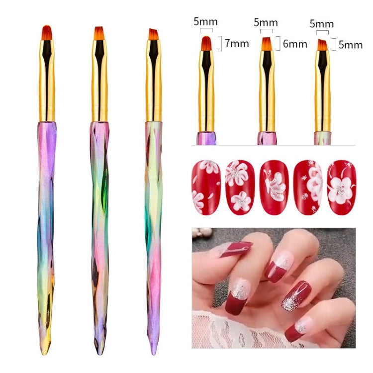 2 PCS Aurora Ice Transparent Nail Drawing Pen Light Therapy Paint Pen Gradient Phototherapy Pen