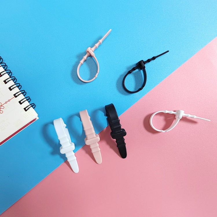 3 Sets 20pcs/Set  Fishbone Silicone Cable Tie Cable Organizer Winder, Color: White