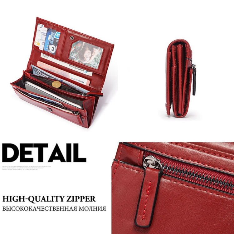 BP806 RFID Anti-Theft Brush Lady Wallet Multi-Card Clutch Bag