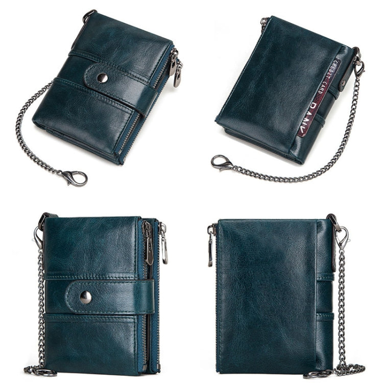 BP804 RFID Anti-Theft Wallet Multi-Function Buckle Zipper Retro Leisure Coin Purse
