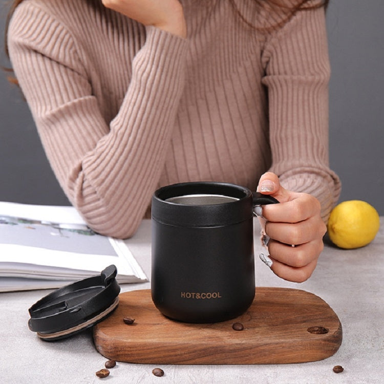 Round Bottom Flip Lid Office Cup Drinking Cup With Handle, Capacity: