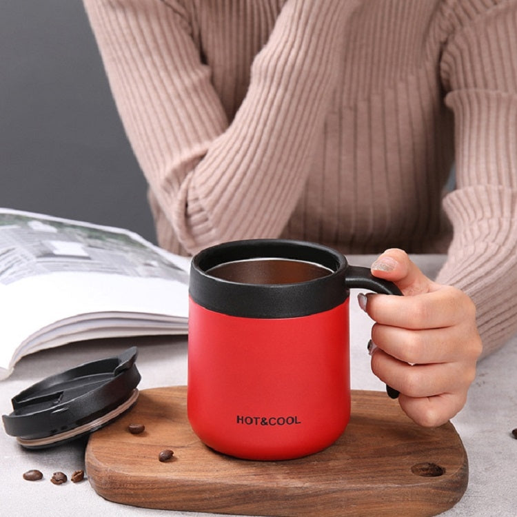 Round Bottom Flip Lid Office Cup Drinking Cup With Handle, Capacity: