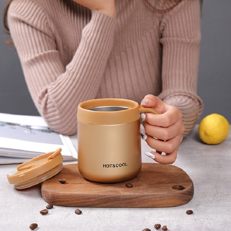 Round Bottom Flip Lid Office Cup Drinking Cup With Handle, Capacity: