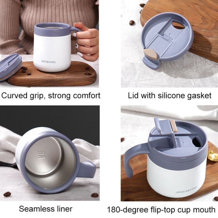 Round Bottom Flip Lid Office Cup Drinking Cup With Handle, Capacity: